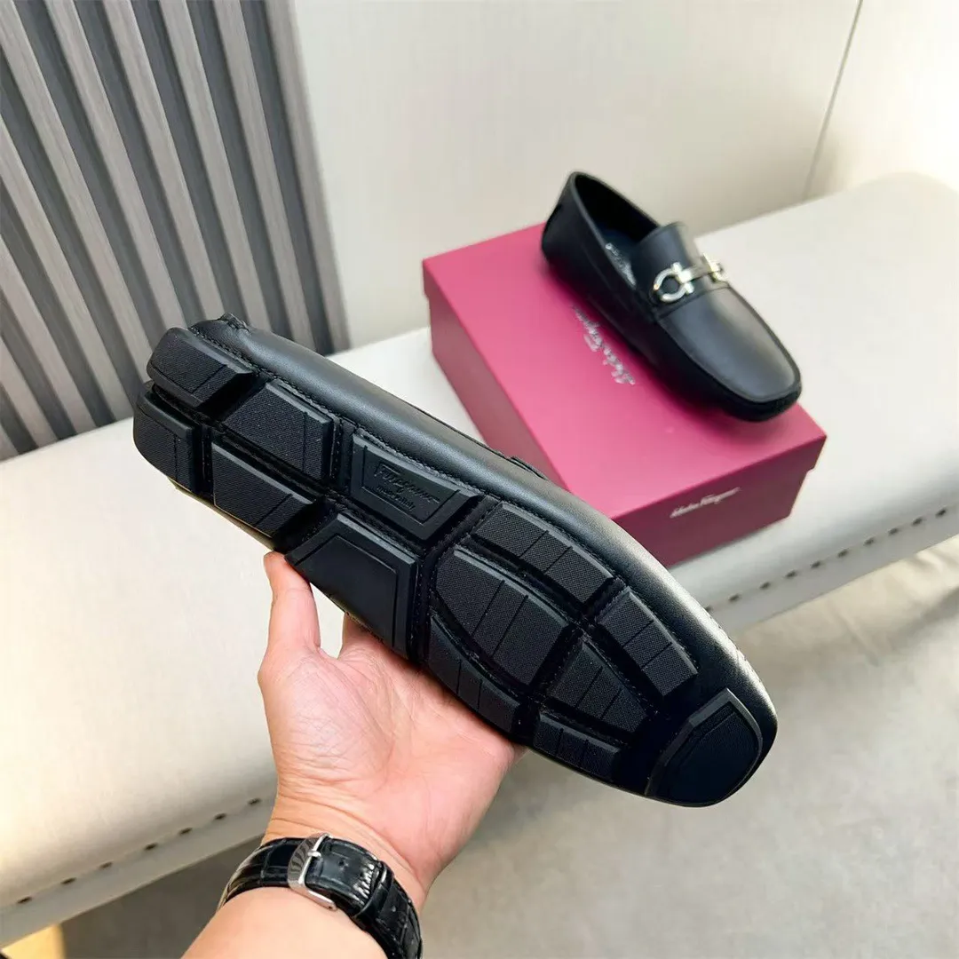 Men's shoes 💰560 Ferragamo new high-end quality 🔥 black cowhide ➕ cowhide lining size 38-45